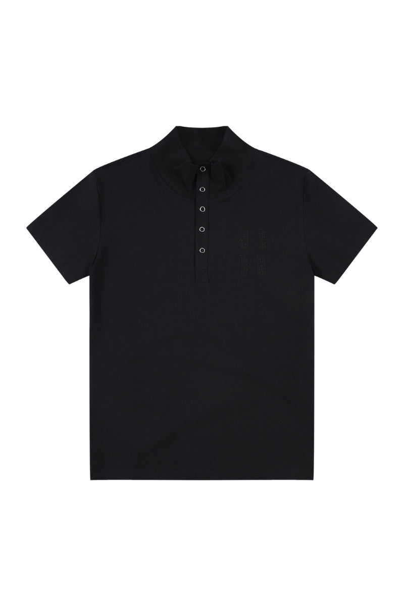 MEDM Patch Embroidery Stand Collar Unisex T-Shirt