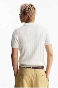 MEDM Quiet Luxury Knit Relaxed Unisex Short Sleeve Polo Shirt