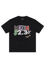 MEDM Jewel Letter Heat Set Print Sorona Cooling Sun Protection Couple Tee