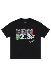 MEDM Jewel Letter Heat Set Print Sorona Cooling Sun Protection Couple Tee