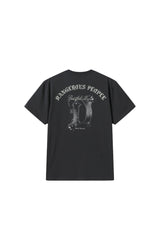 Dangerouspeople DSP Metallic D‑Letter Print T‑Shirt 100% Cotton Vintage Drop Shoulder Streetwear Tee