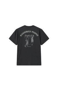Dangerouspeople DSP Metallic D‑Letter Print T‑Shirt 100% Cotton Vintage Drop Shoulder Streetwear Tee