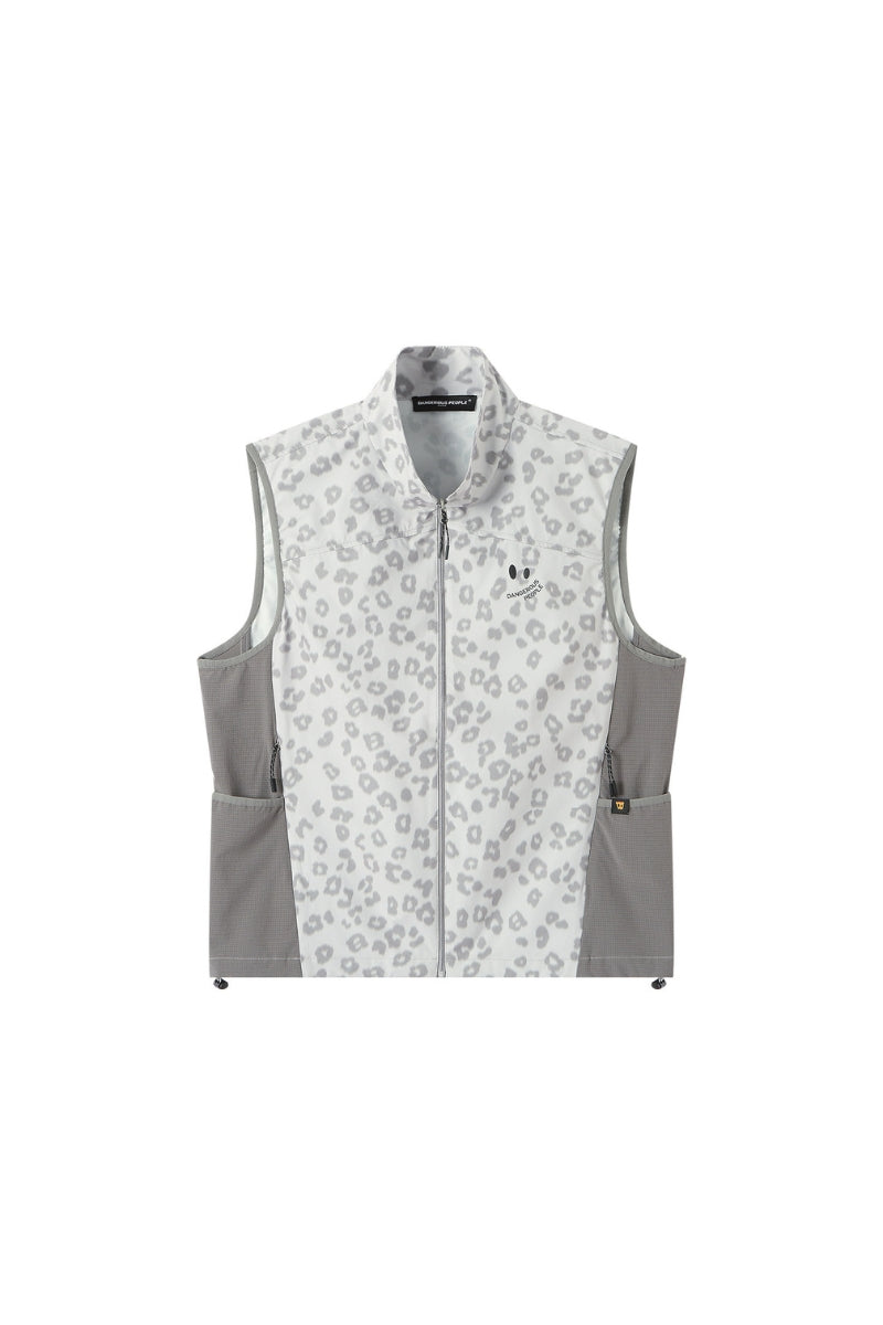 Dangerouspeople DSP Leopard‑Print Contrast Panel Quick‑Dry Techwear Vest