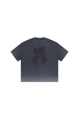MASONPRINCE Bow Rhinestone Printed Washed Tee