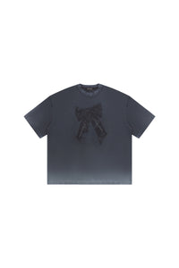 MASONPRINCE Bow Rhinestone Printed Washed Tee