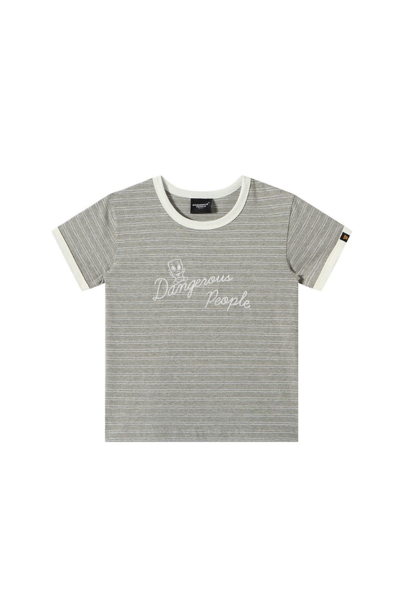 Dangerouspeople DSP Fun Stripe Patchwork Fitted Women's Cotton T‑Shirt