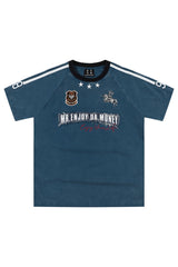 MEDM Denim Patch Embroidery Washed Tee