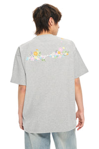 AFGK | Floral Embroidered Heavyweight Tee, American Casual Unisex T-Shirt