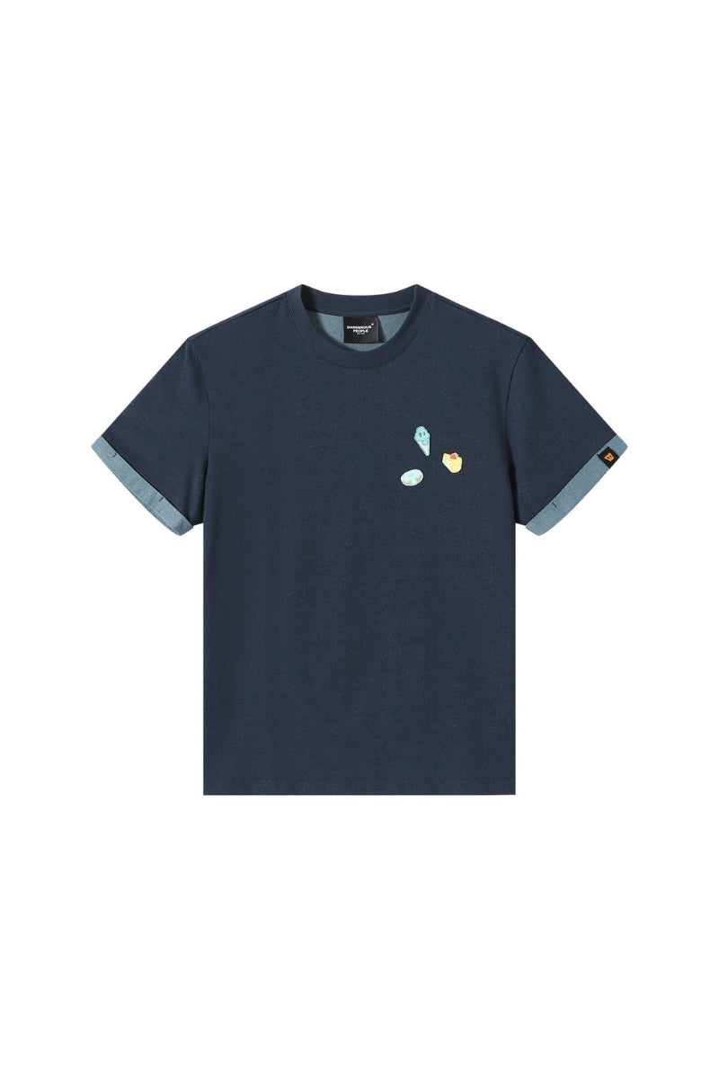 Dangerouspeople DSP Dessert Logo Two‑Tone Double‑Yarn Unisex T‑Shirt