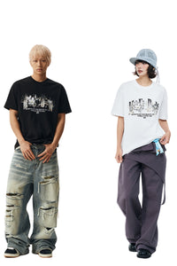 MEDM Ink Floral Embroidered Unisex Short Sleeve Tee