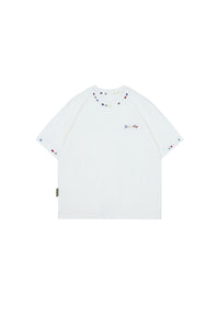 BJHG Unisex Heavyweight‑Cotton Embroidered Short‑Sleeve Tee, American Retro Loose‑Fit Couple Top