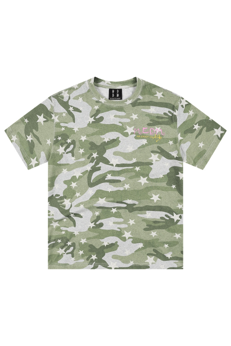 MEDM Camo Star All-Over Graffiti Logo Loose Vintage Tee