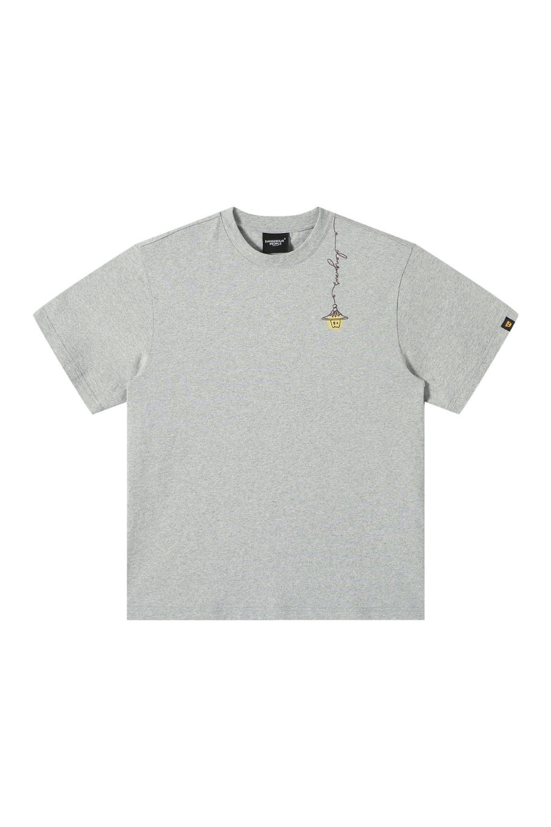 DangerousPeople DSP｜Paper‑Bag‑Head Glow‑in‑Dark Print Cotton Oversized T‑Shirt