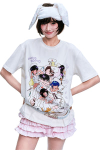 MEDM × Niaoyiyi | Nap Cartoon Versatile Women Crew Tee