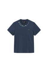 Dangerouspeople DSP Embroidery Flower Beaded Sorona Cool‑Touch T‑Shirt