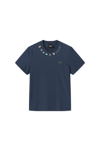Dangerouspeople DSP Embroidery Flower Beaded Sorona Cool‑Touch T‑Shirt