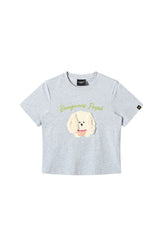 Dangerouspeople DSP 3D Fuzzy Dog Fitted Sorona Cool‑Touch Tee