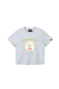 Dangerouspeople DSP 3D Fuzzy Dog Fitted Sorona Cool‑Touch Tee