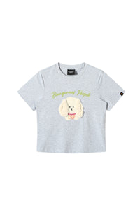 Dangerouspeople DSP 3D Fuzzy Dog Fitted Sorona Cool‑Touch Tee