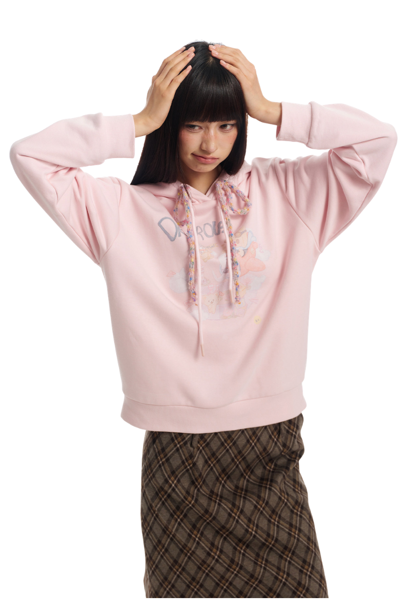 Dangerouspeople | Cartoon Double Drawstring Sweatshirt