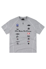 MEDM Logo Stitched Raglan Loose Casual T-Shirt