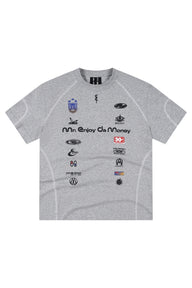 MEDM Logo Stitched Raglan Loose Casual T-Shirt