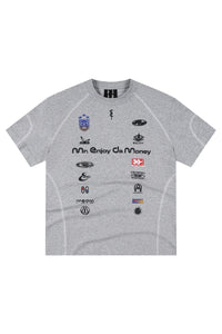 MEDM Logo Stitched Raglan Loose Casual T-Shirt