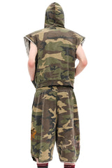 MASONPRINCE Slub Cotton Camo Vest & Capri Pants
