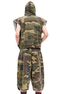 MASONPRINCE Slub Cotton Camo Vest & Capri Pants