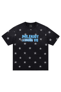 MEDM Contrast Star Logo Vintage Loose Unisex T-shirt