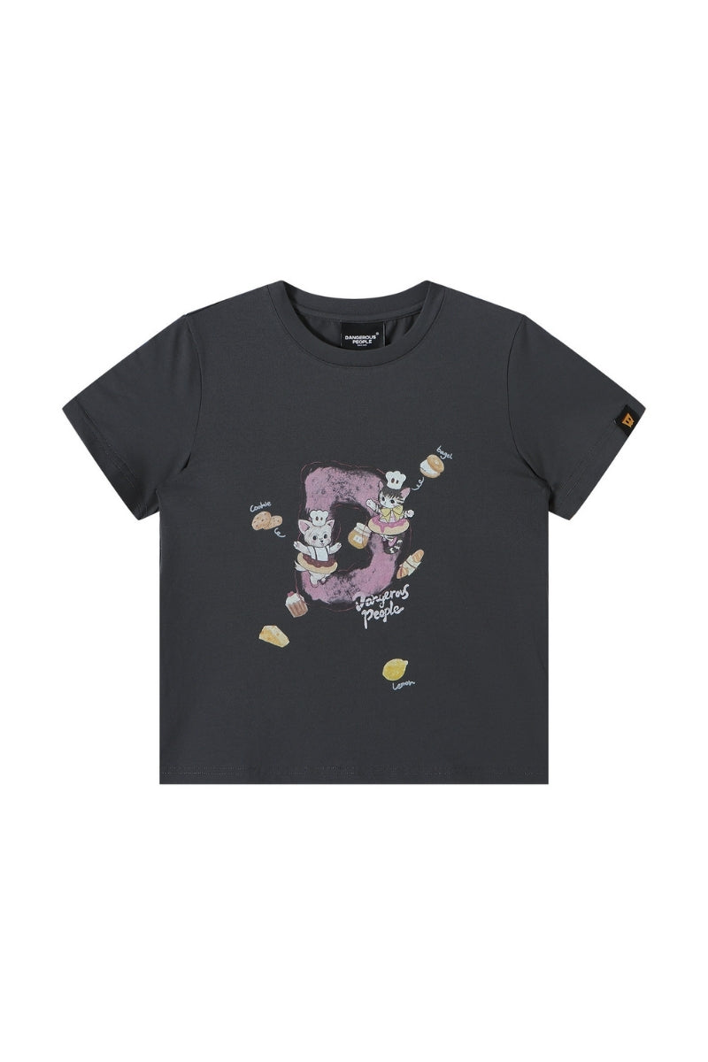 Dangerouspeople DSP Playful Dessert Print Fitted Women's Cool‑Touch T‑Shirt