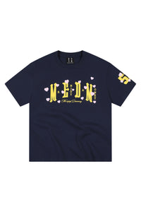 MEDM No.52 Flocked Heart Print Heavy Cotton T-shirt Couple