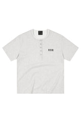 MEDM Henley Embroidery Fake Two-Piece Tee