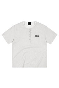 MEDM Henley Embroidery Fake Two-Piece Tee
