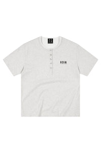 MEDM Henley Embroidery Fake Two-Piece Tee
