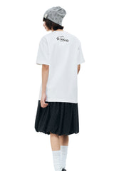 MEDM Pearl Beaded Star Patch Logo Couple Tee