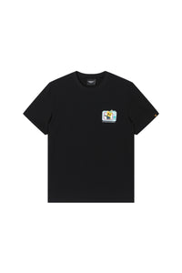 Dangerouspeople｜Fun Small‑D Camera Print Drop‑Shoulder Couple T‑Shirt