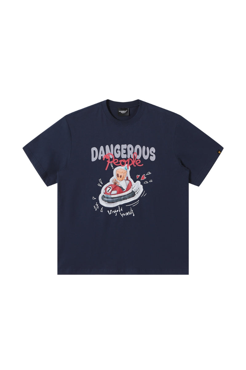 Dangerouspeople｜Bumper Car Print Cotton T‑Shirt