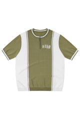 MEDM Old Money Color Block Knit Set Drop Shoulder Tee
