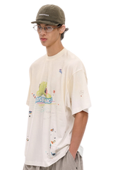 Masonprince Sticker Rhinestone Short-Sleeve T-Shirt