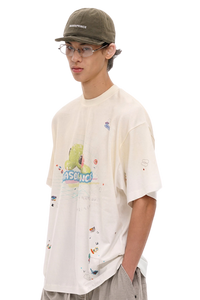 Masonprince Sticker Rhinestone Short-Sleeve T-Shirt