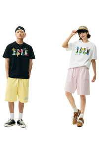 MEDM Beach Walk Embroidery Print Crew Neck T-Shirt