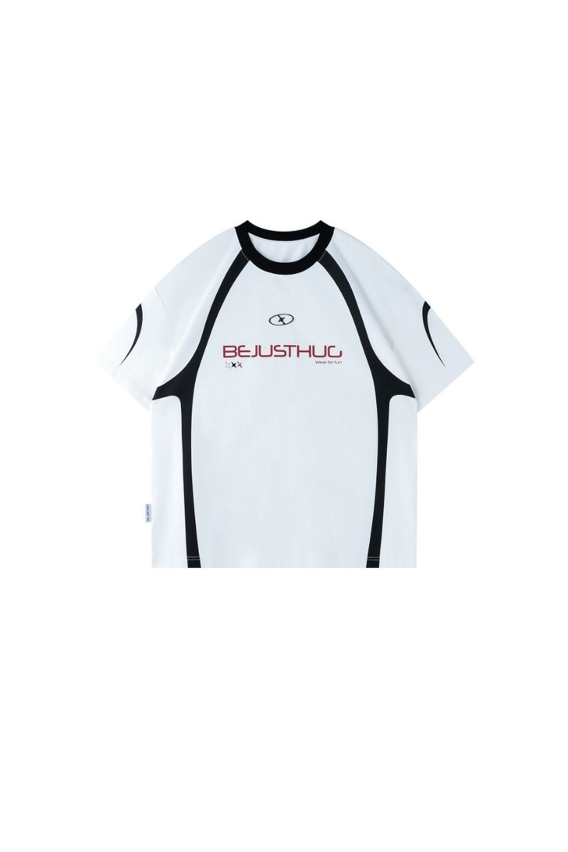 BJHG | UPF50+ Quick‑Dry Spliced Short Sleeve Tee, American Sport Top for Men Women