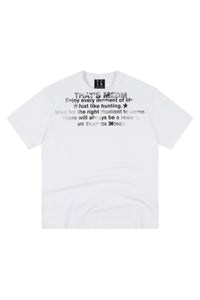 MEDM Vintage Letter Print Split Hem Unisex T-Shirt