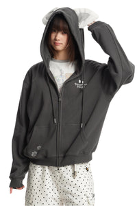 Dangerouspeople｜Double Zip Furry Ear Hoodie Streetwear