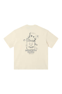 Dangerouspeople DSP Hand‑Drawn Line Clown D Print T‑Shirt | Sorona Quick‑Dry Streetwear Unisex Tee