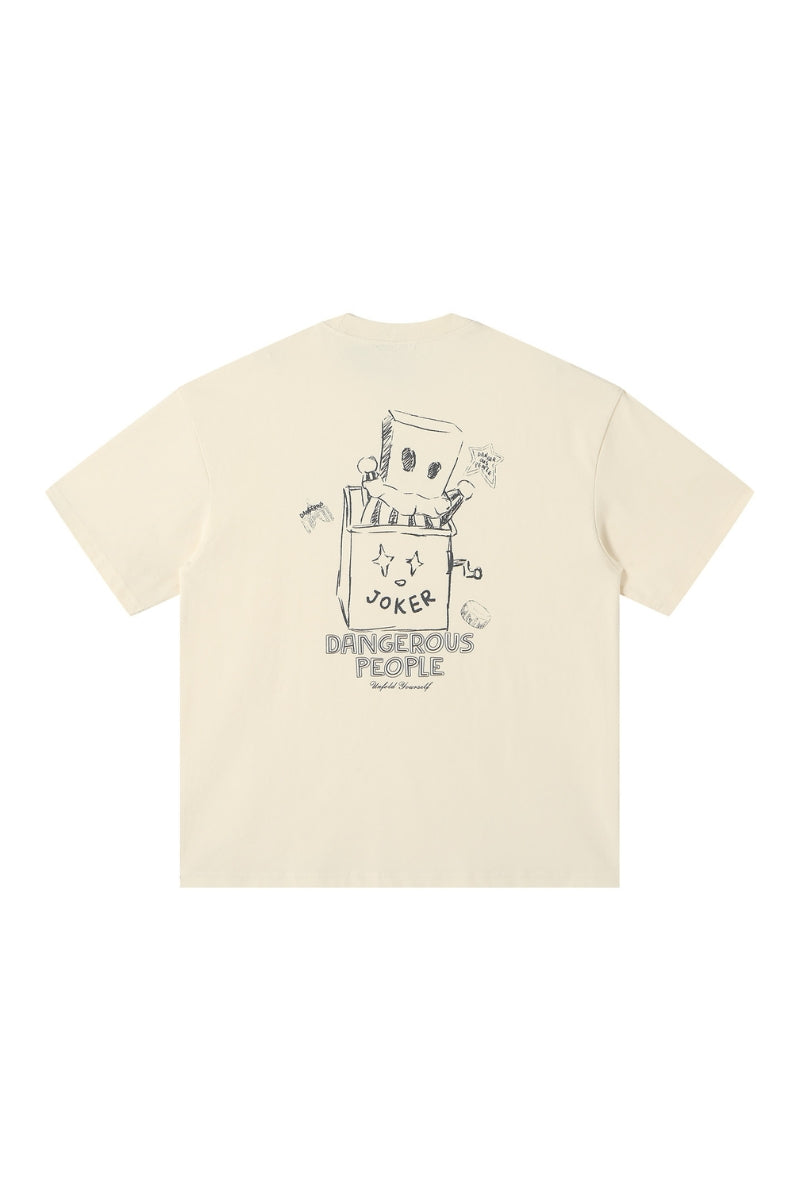 Dangerouspeople DSP Hand‑Drawn Line Clown D Print T‑Shirt | Sorona Quick‑Dry Streetwear Unisex Tee