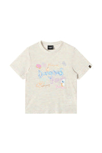 Dangerouspeople DSP Puzzle Dessert Hand‑Draw Print T‑Shirt | Drop‑Shoulder Streetwear Women Tee