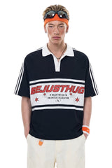 BJHG｜Retro Color‑Block Stripe Polo Shirt, Unisex