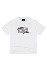MEDM Leopard Patch Embroidery Star Graffiti Tee